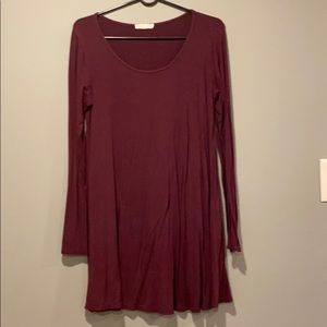 Long sleeve maroon dress
